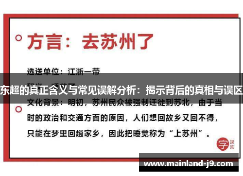 东超的真正含义与常见误解分析：揭示背后的真相与误区