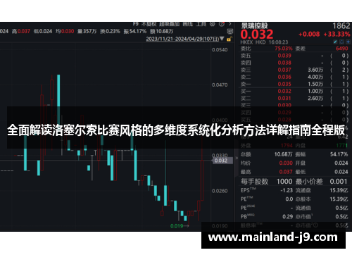 全面解读洛塞尔索比赛风格的多维度系统化分析方法详解指南全程版 全面解读洛塞尔索比赛风格的多维度系统化分析方法详解指南全程版